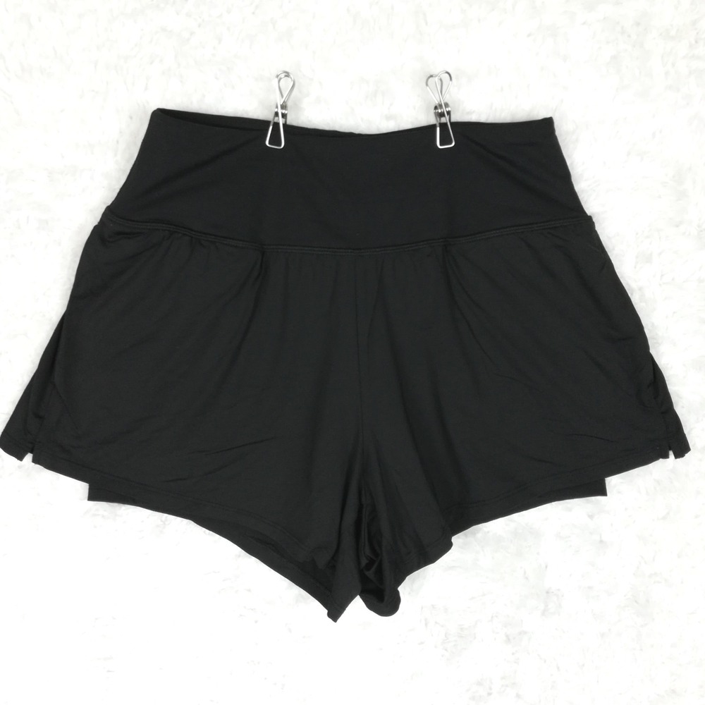 Spyder Womens Shorts Active Black Running Yoga 2-in-1 Dual Layered Comfort M